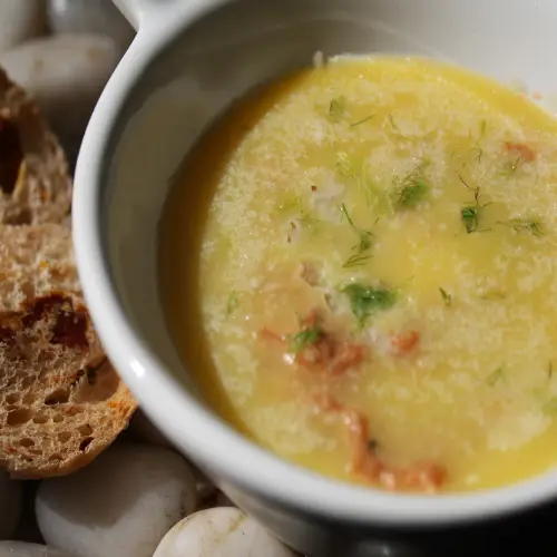 Potted brown crab with a crostini